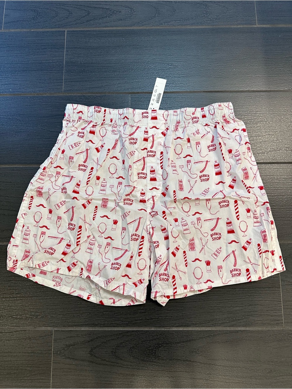 J. Crew Men’ White & Red Barber Shop Inspired 100% Cotton Boxers